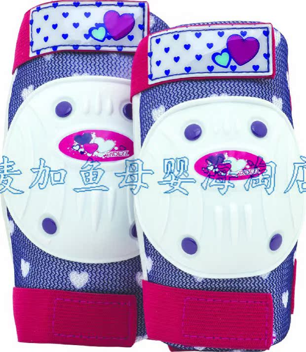 Hoa Kỳ nhập khẩu Bell RIDERZ Tấm lót thể thao trẻ em dễ thương hình trái tim Violet Bộ dụng cụ bảo vệ trượt băng khuỷu tay băng thun khớp gối