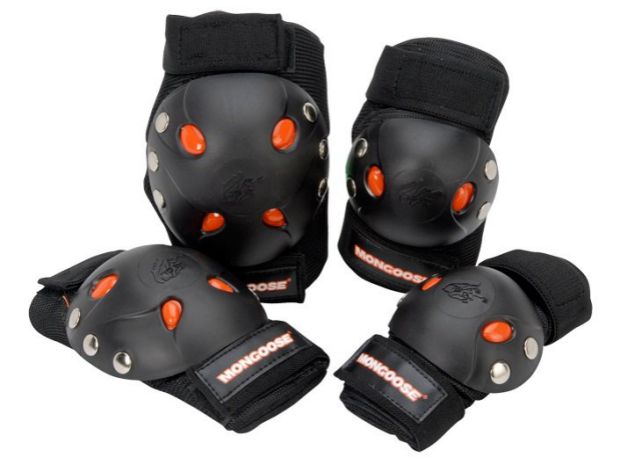 Nhập khẩu Mỹ Mongoose trẻ em và thanh thiếu niên thể thao thiết bị bảo vệ miếng đệm đầu gối khuỷu tay trượt băng bảo vệ thiết bị an toàn phù hợp băng đầu gối khi chạy