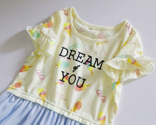 Платье с коротким рукавом, летняя юбка на девочку для отдыха, в цветочек, А-силуэт