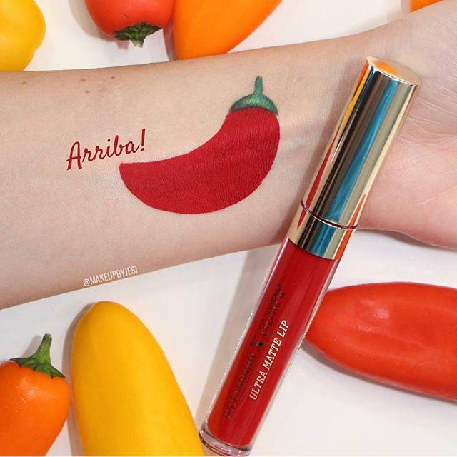 US official online buy back Colourpop matt liquid lip glaze Arriba chili red spot red spot