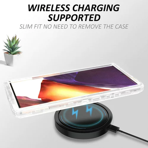 Samsung, совместимый прозрачный чехол для телефона, защитная сумка, экран защищен от пыли, воды и ударов, нескользящий защитный чехол, защита при падении, увеличенная толщина, «три в одном»