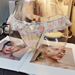 ຄວາມລັບຂອງຜົມ Goddess Lace Panties Ultra-Thin Transparent ຫວານ Floral ເດັກຍິງ T-Pants Sexy Ladies Temptation T-Pants