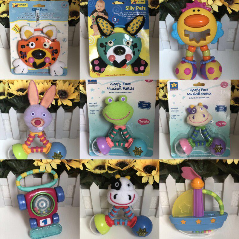 Foreign trade Original single High quality Hand rocking bell Goofier Appetiser Pacify Gripping Toys without BPA Baby Early teaching Puzzle Toys