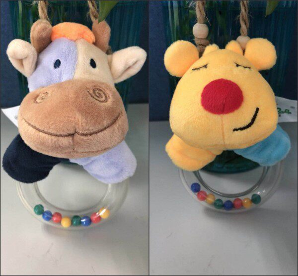 Exit the original single calf baby hand rings ring toy baby plush cloth grasp handgrip ring