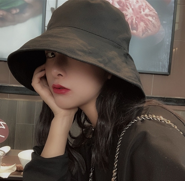 South Korea 2022 spring and summer new black fisherman hat children cloth cap sunscreen sunhat leisure 100 hitch cap tide