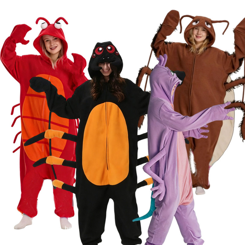 Halloween Performance Costumes Animal Cockroach Spider Lobster Lizard Insect Shape Cartoon One-Piece Male and Female Performance Costumes Halloween Performance Costumes Animal Cockroach Spider Lobster Lizard Insect Shape Cartoon One-Piece Male and Female Performance Costumes