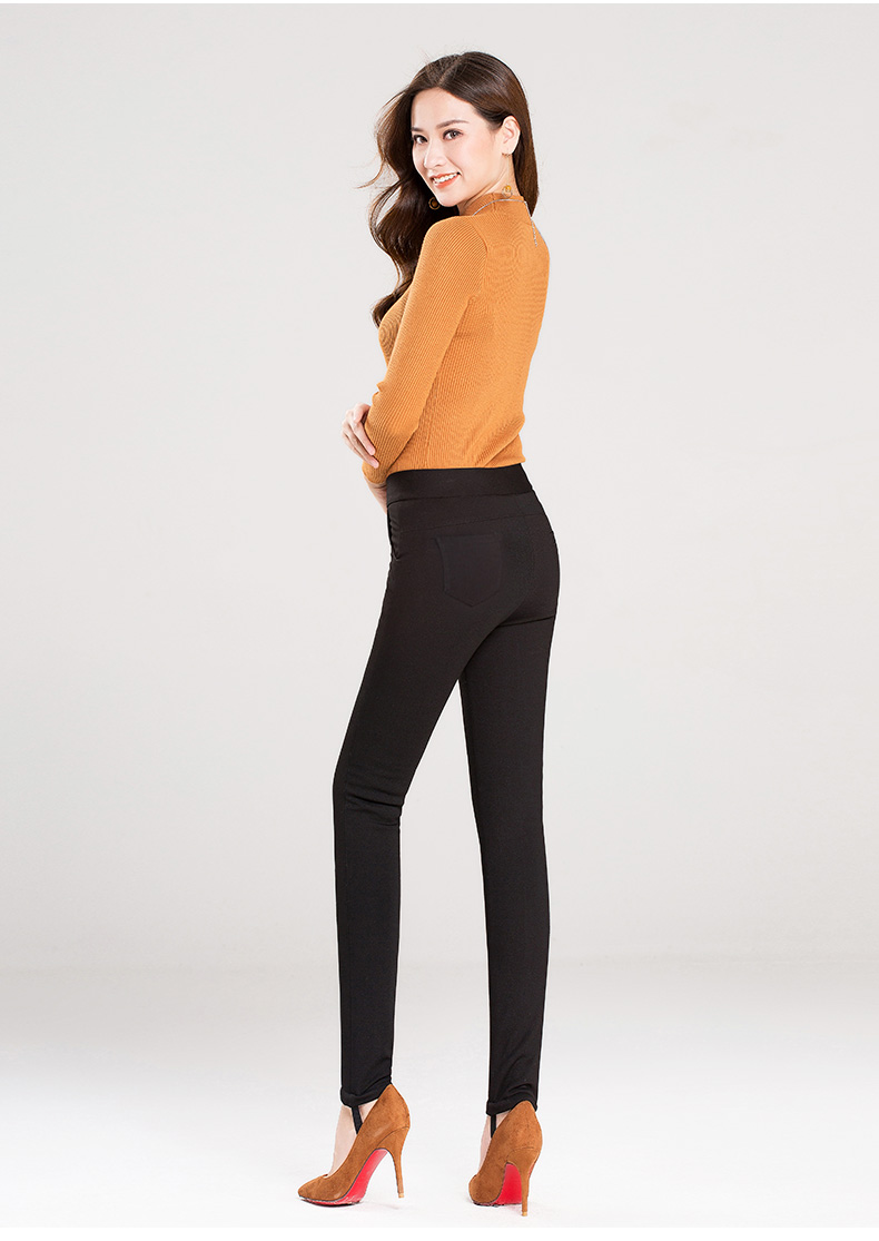 Quần Dream Shuya 2018 mùa đông mới quần cashmere dày nữ mặc eo cao cộng với quần legging nhung quần giữ nhiệt nữ