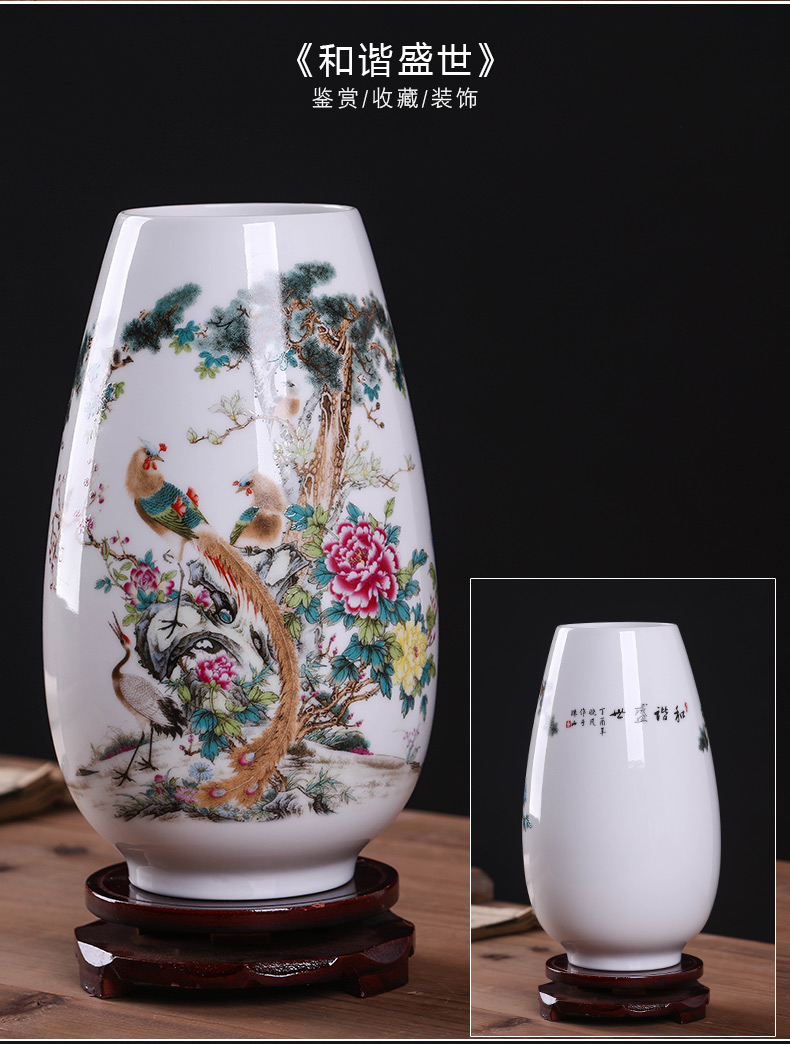 Jingdezhen ceramics floret bottle furnishing articles sitting room flower arrangement of modern Chinese wine rich ancient frame TV ark, adornment