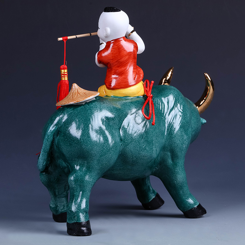 Jingdezhen ceramics furnishing articles home wine TV ark adornment of I sitting room boy ride to arts and crafts