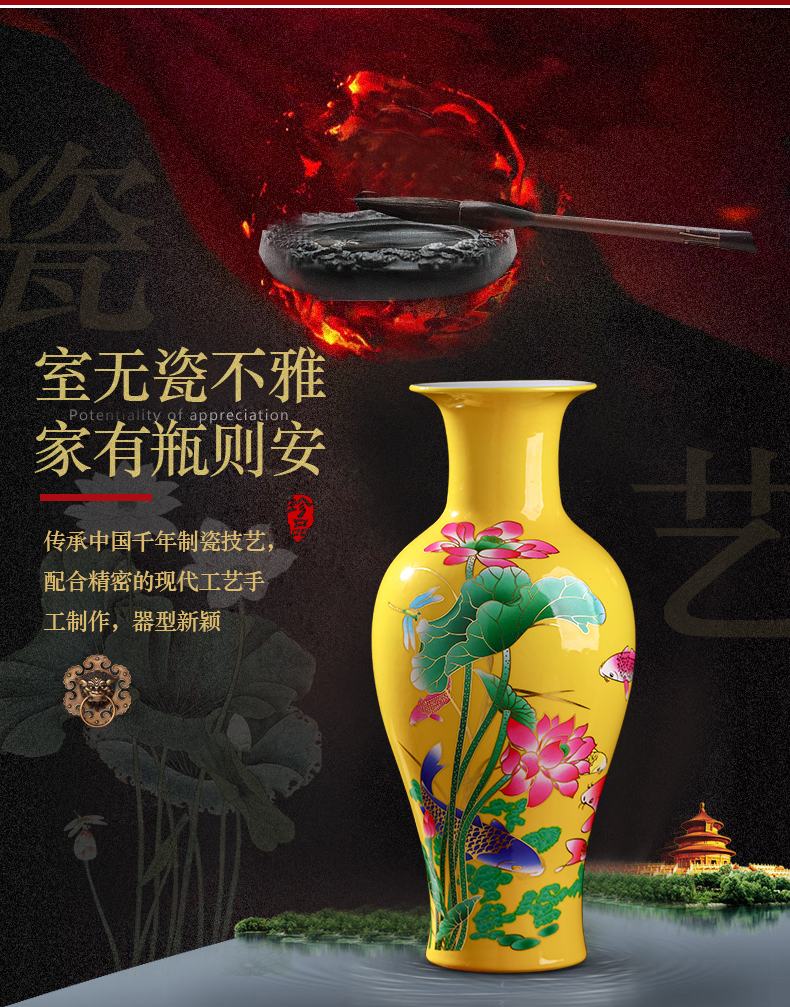 Jingdezhen ceramics vase furnishing articles sitting room flower arranging water raise lucky bamboo vase household living room TV cabinet act the role ofing is tasted