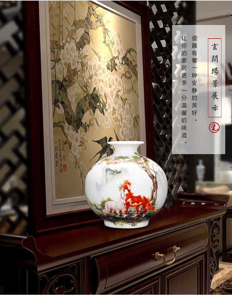 Jingdezhen ceramics vase furnishing articles sitting room flower arranging rich ancient frame of Chinese style household TV ark, decorative arts and crafts