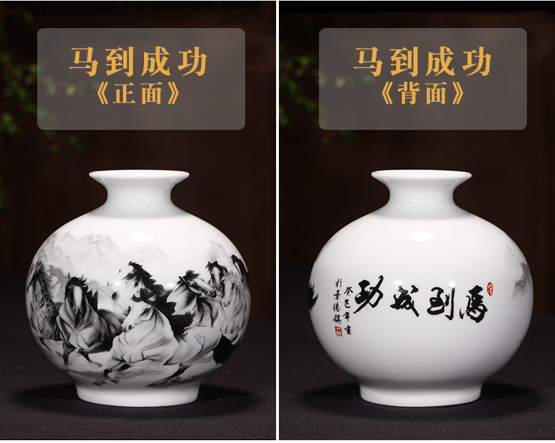 Jingdezhen ceramics vase furnishing articles sitting room flower arranging rich ancient frame of Chinese style household TV ark, decorative arts and crafts