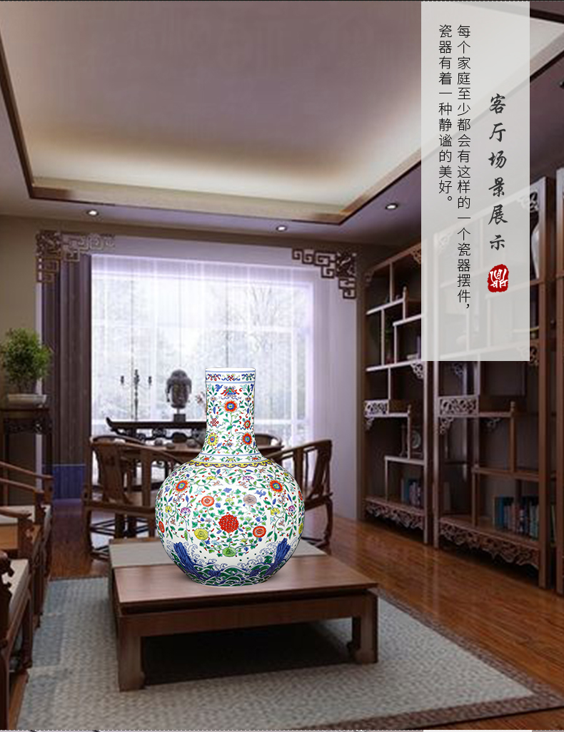 Jingdezhen ceramics imitation yongzheng hand - made color bucket vases, flower arranging new classical Chinese style porch sitting room adornment is placed