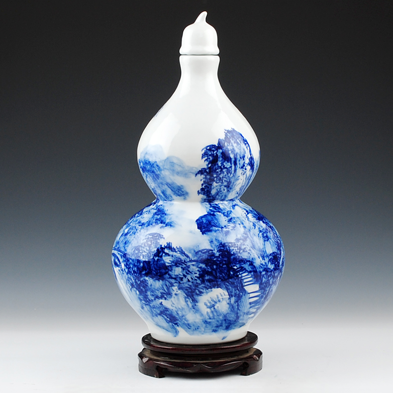 Jingdezhen ceramics famous household hand - made porcelain bottle wine jar with cover 10 jins to jars sealed as cans