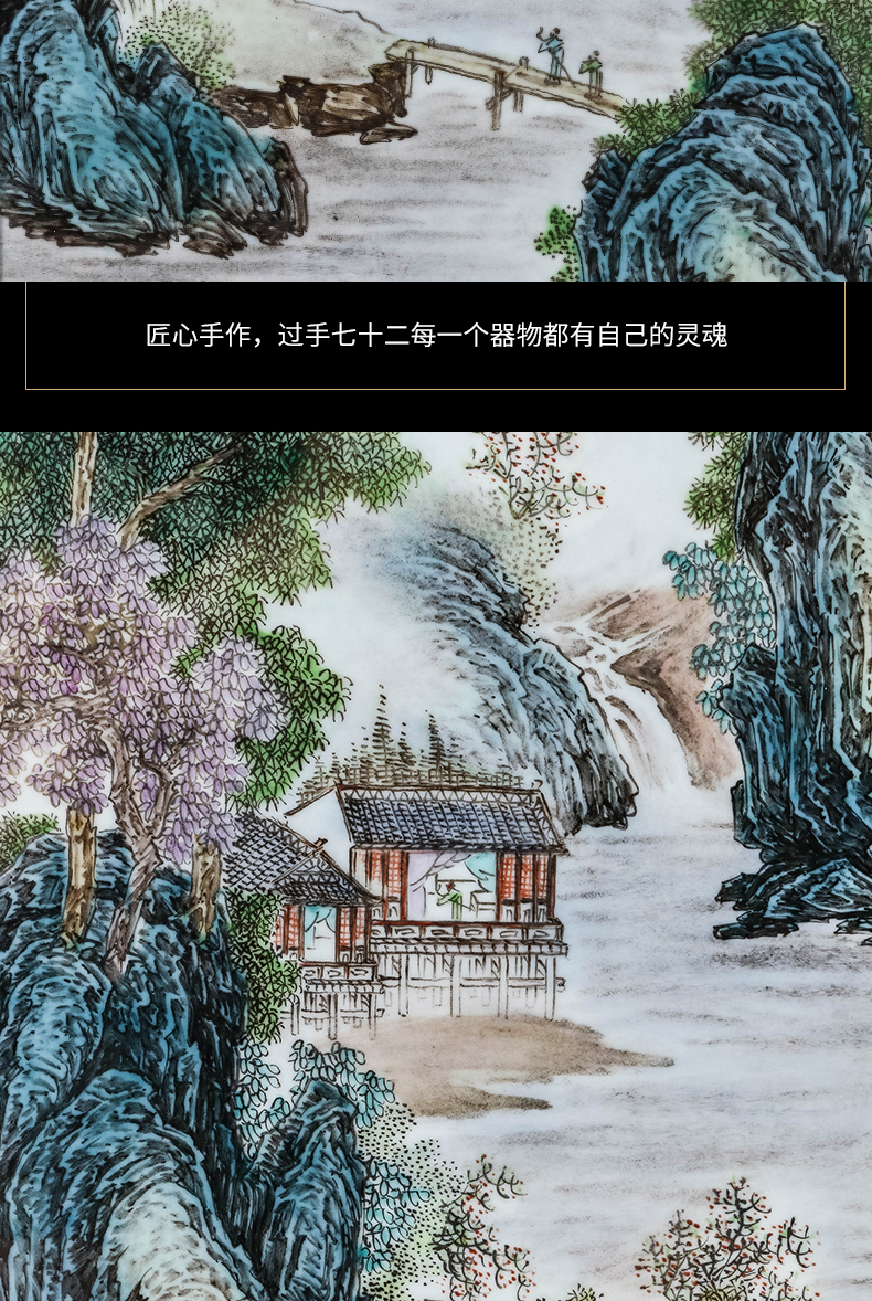 Jingdezhen famous hand - made ceramic plate drawing of new Chinese style household adornment porcelain sitting room handicraft furnishing articles study