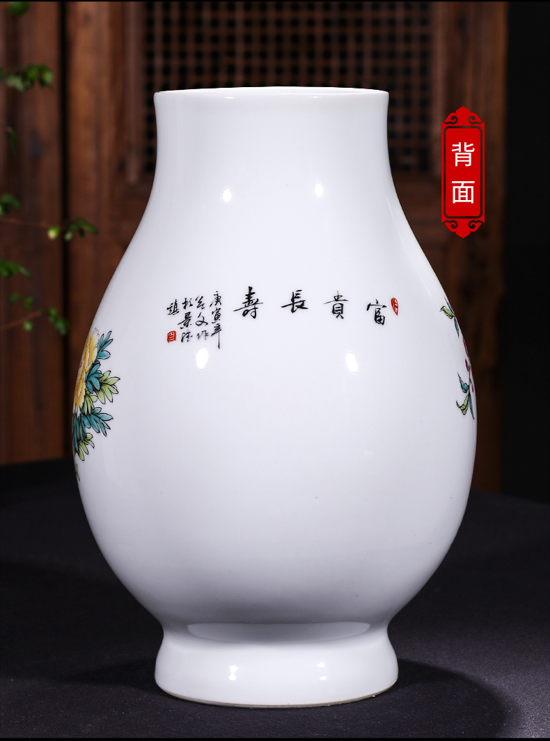 Archaize of jingdezhen ceramics powder enamel vase Chinese style living room porch TV ark adornment creative flower arranging furnishing articles