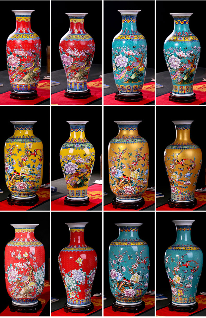 Jingdezhen ceramics landing large vases, flower arrangement in modern Chinese style living room home TV ark adornment furnishing articles