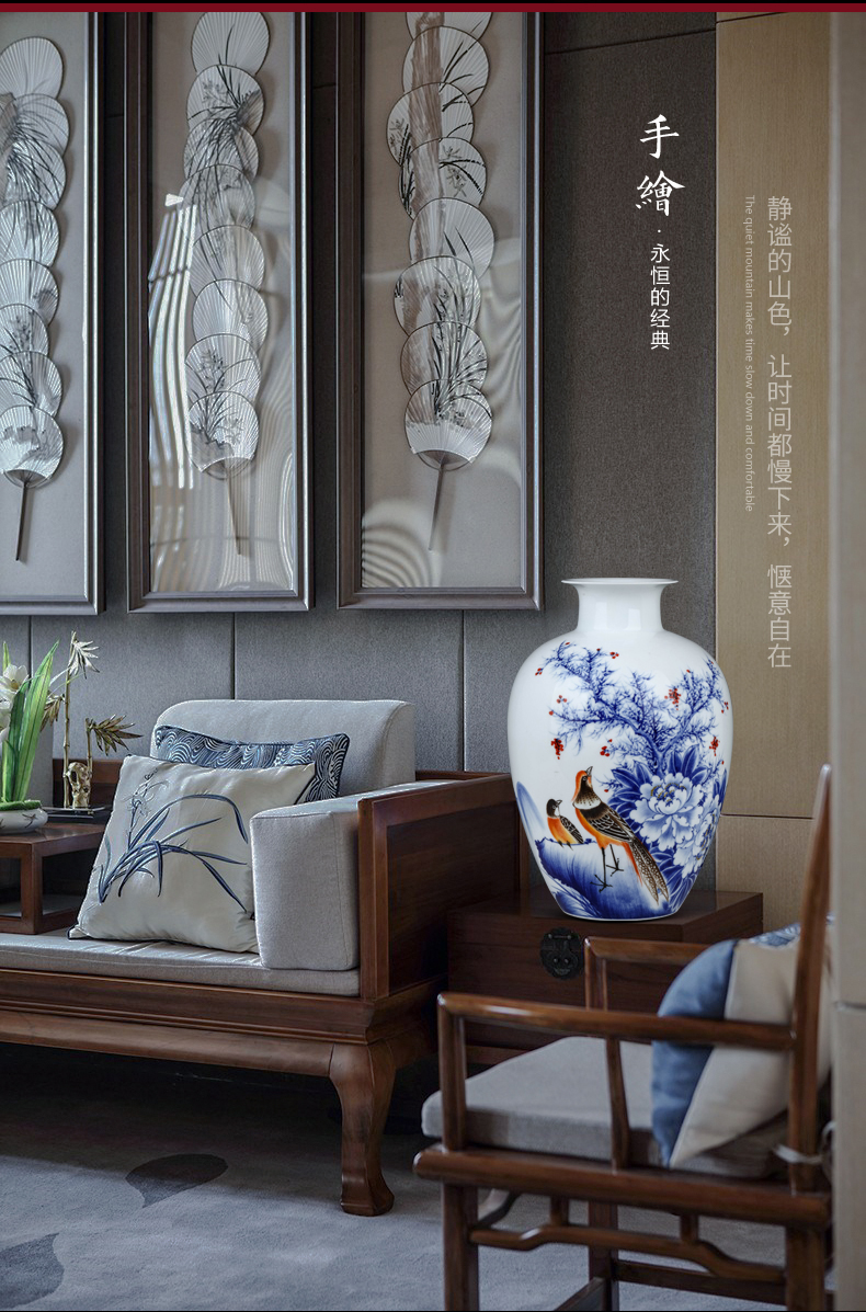 Jingdezhen ceramics famous hand - made vases furnishing articles living room flower arranging Chinese style household adornment TV ark