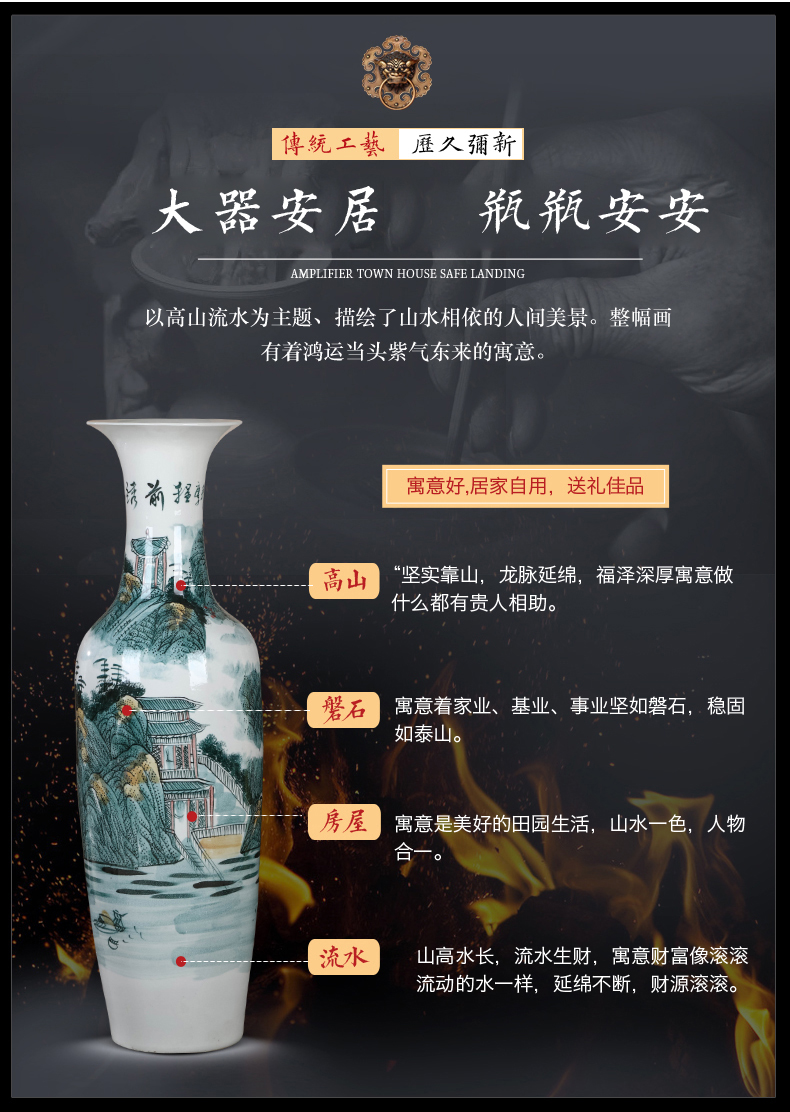 Jingdezhen ceramics hand - made bright future vases, flower arranging a sitting room be born Chinese style household act the role ofing is tasted furnishing articles size