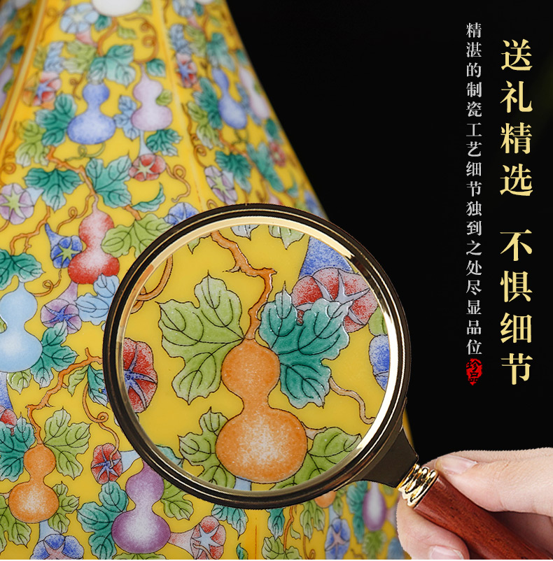 Jingdezhen ceramics flower arranging Chinese archaize colored enamel vase furnishing articles, the sitting room porch office decoration