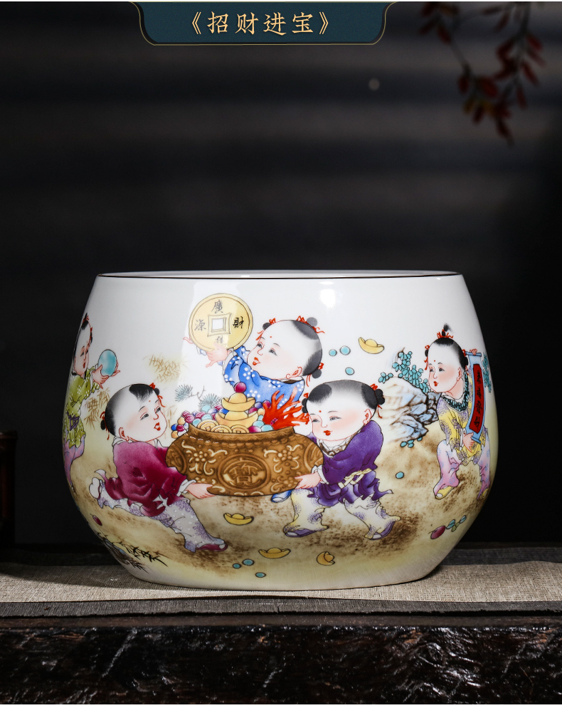 Jingdezhen ceramic cornucopia home furnishing articles lucky new Chinese style household aquarium hydroponic and the sitting room porch decoration