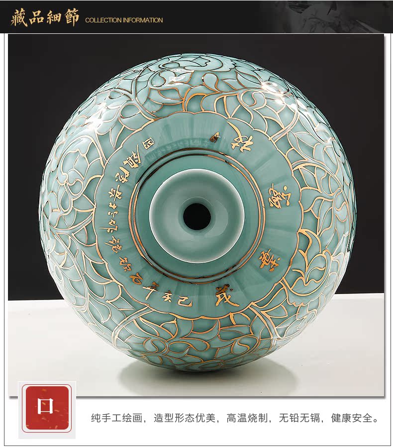 Jingdezhen ceramics by hand shadow blue glaze see pomegranate vases, large sitting room of Chinese style adornment furnishing articles