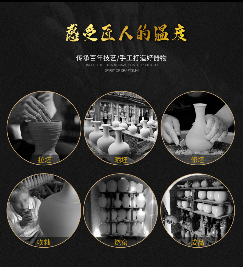 Chinese style restoring ancient ways is the sitting room of jingdezhen ceramics home wine ark, adornment manual variable crackle vase furnishing articles