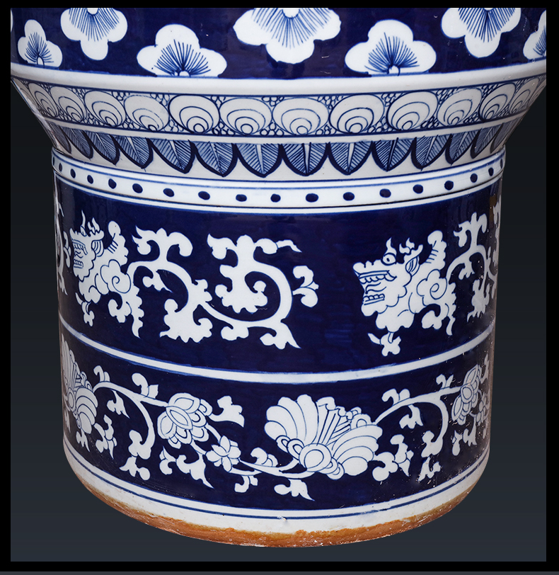 Jingdezhen ceramics hand - made large blue and white porcelain vase Chinese style villa hotel lobby opening large gifts