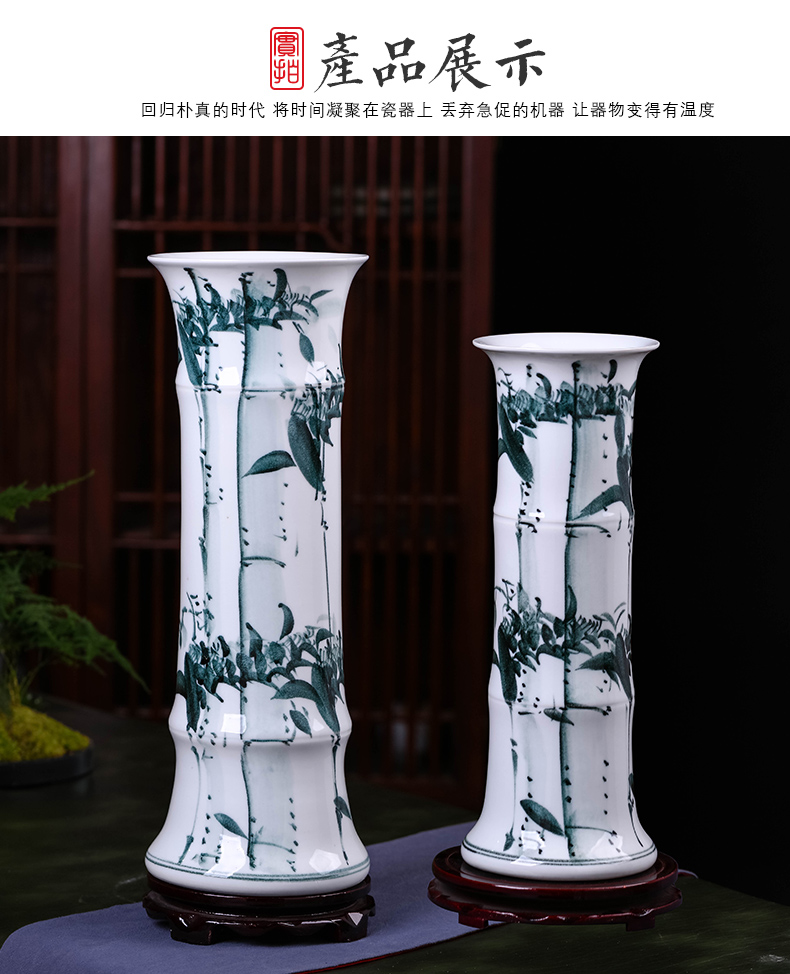 Jingdezhen ceramics lucky bamboo vase furnishing articles sitting room flower arranging hydroponic flower implement landing large TV ark, adornment