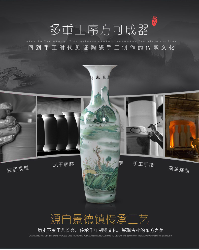 Jingdezhen Chinese hand - made the sitting room of large vase high place extra large ceramic decoration home decoration