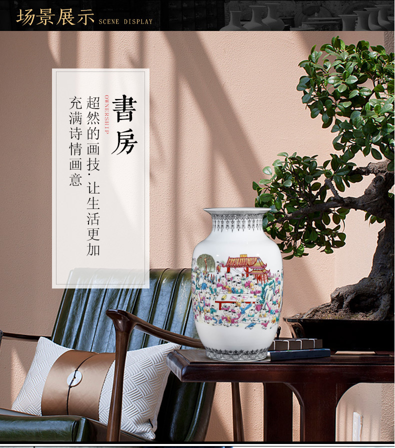 Jingdezhen ceramics powder enamel the ancient philosophers figure vase flower arranging Chinese style household furnishing articles, the sitting room porch TV ark, adornment