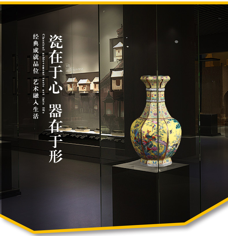 Jingdezhen imitation qianlong vases, antique porcelain enamel Chinese TV ark, home decoration crafts are sitting room