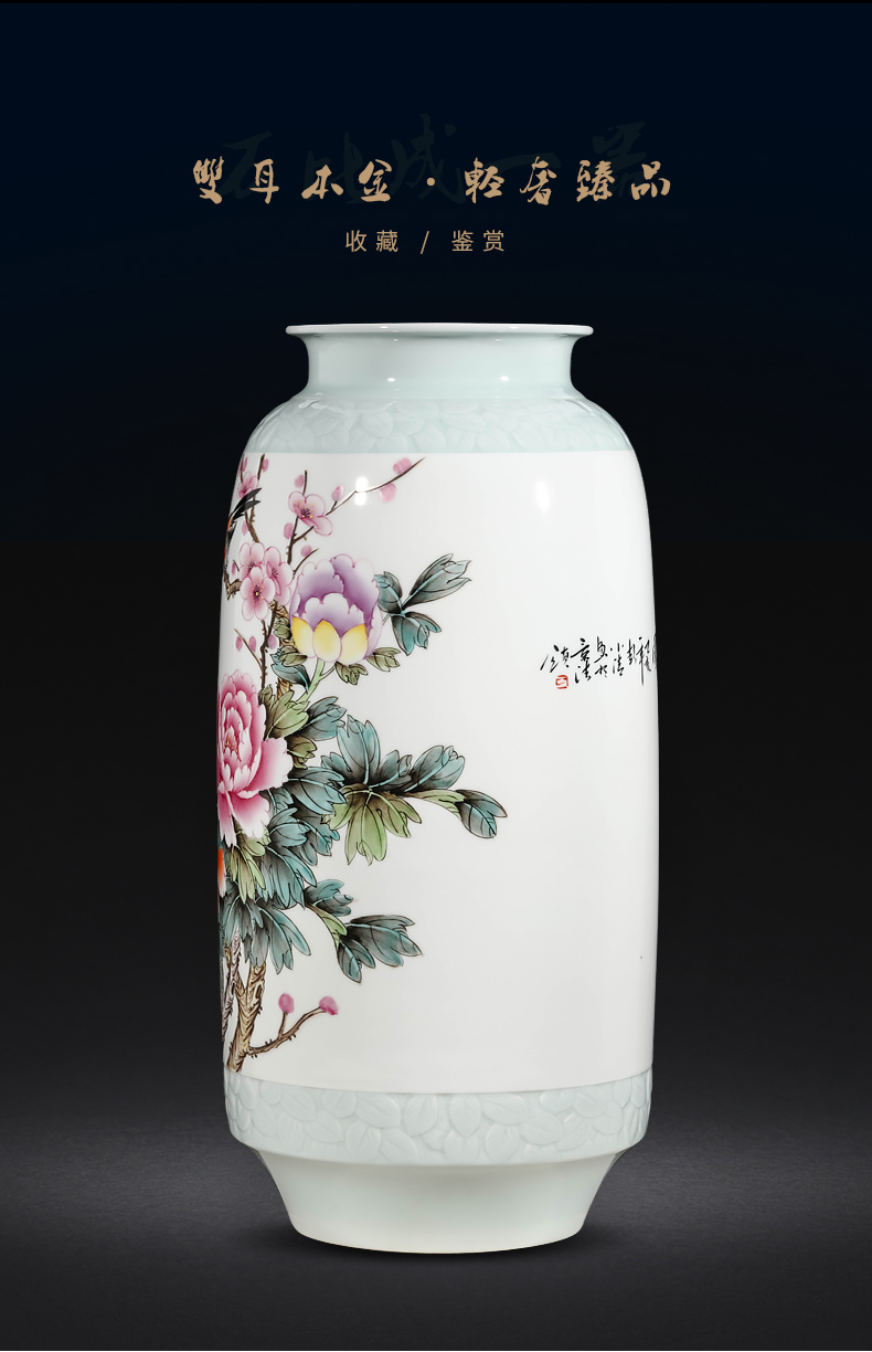 Jingdezhen ceramics famous hand - made enamel vase furnishing articles sitting room flower arranging upscale Chinese style household ornaments