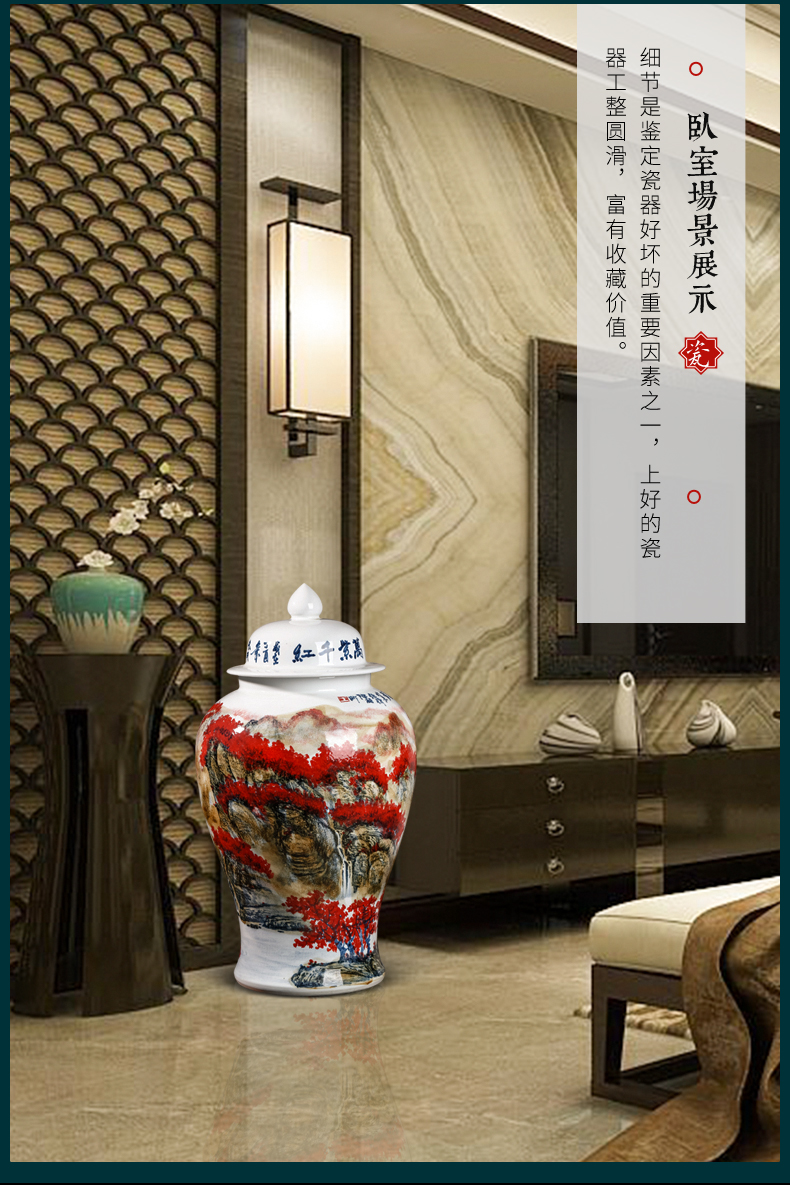 Chinese wine sitting room adornment is placed famous jingdezhen ceramics hand - made the general pot of large storage tank