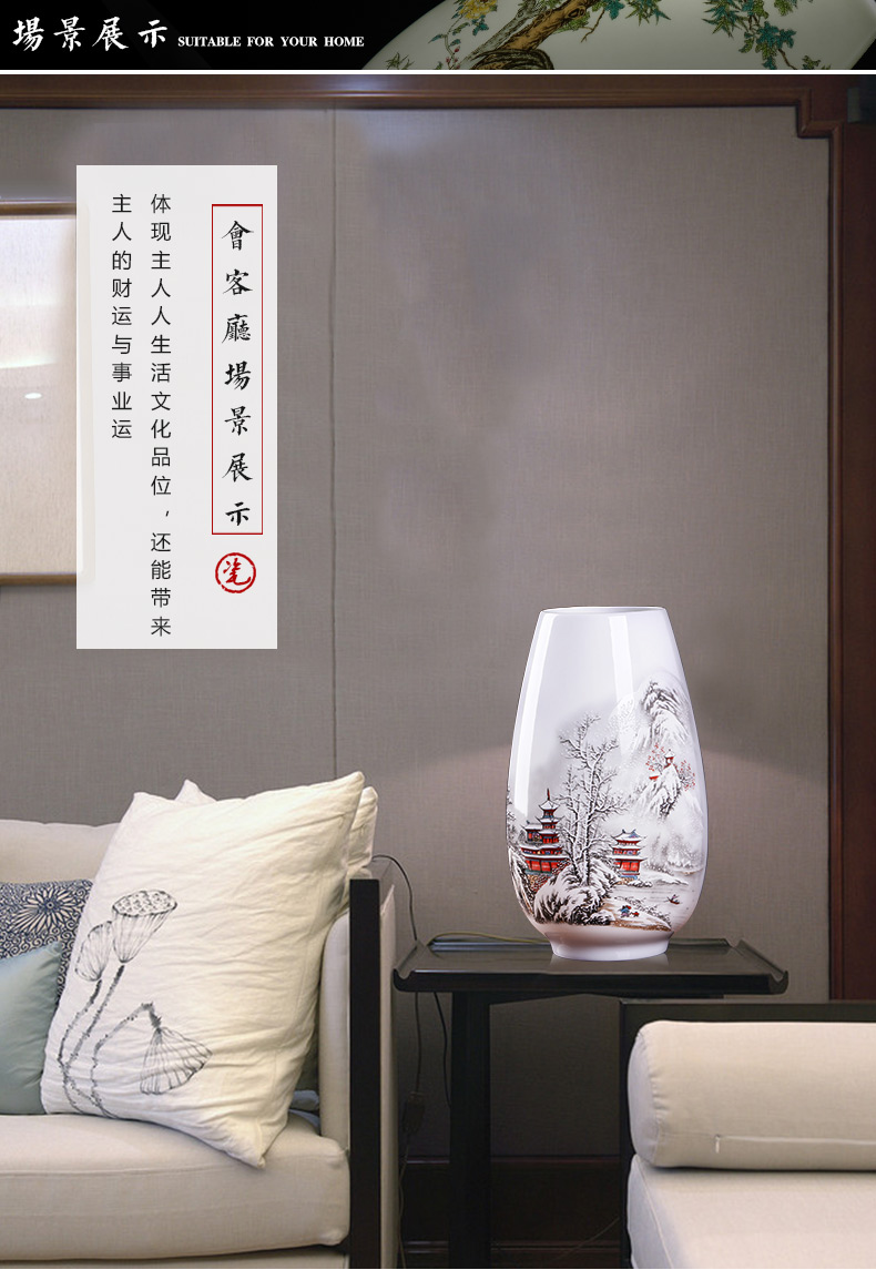 Jingdezhen ceramics floret bottle furnishing articles sitting room flower arrangement of modern Chinese wine rich ancient frame TV ark, adornment