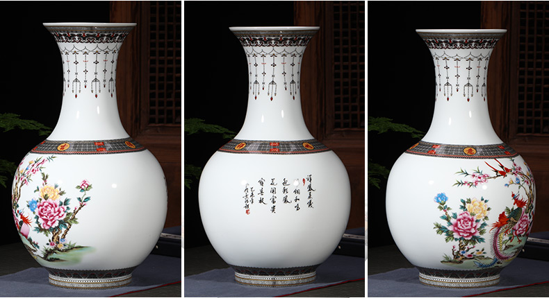 Jingdezhen ceramic antique vase furnishing articles of Chinese style home TV ark, flower adornment handicraft large living room