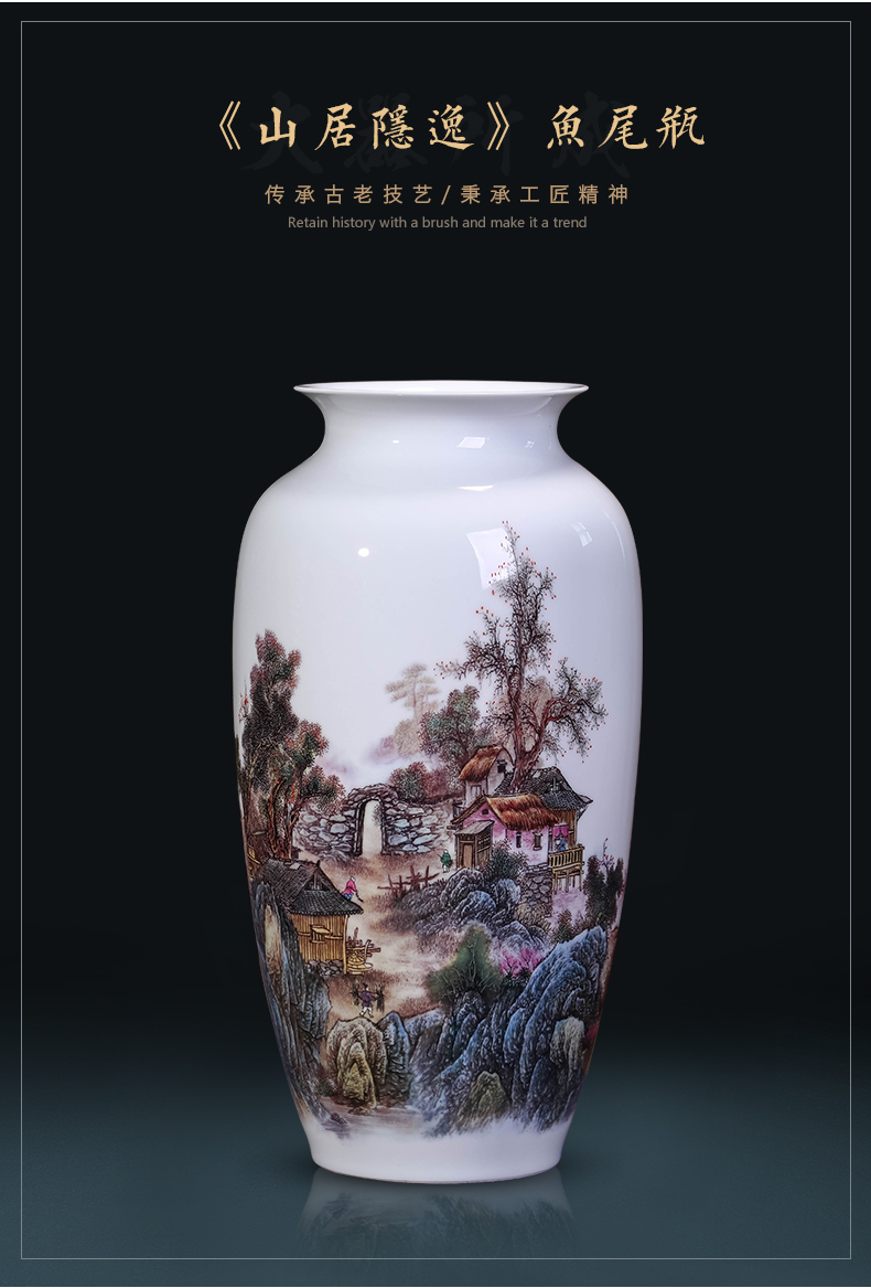 Pastel landscapes of jingdezhen ceramics vase furnishing articles sitting room TV ark, of Chinese style household adornment arranging flowers