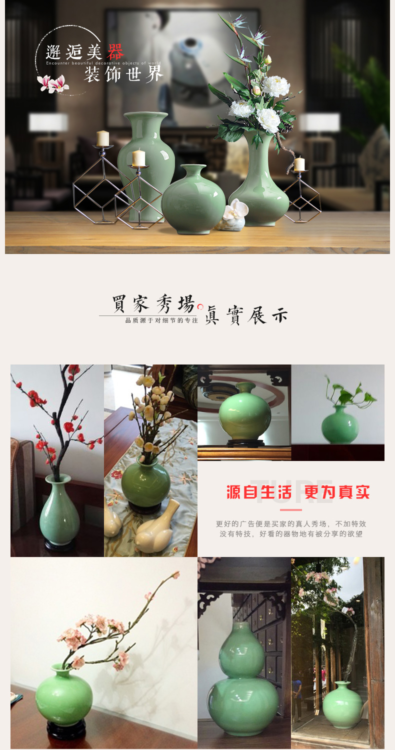 Jingdezhen ceramics archaize shadow blue glaze floret bottle place flower arrangement of Chinese style household act the role ofing is tasted wine dried flowers sitting room