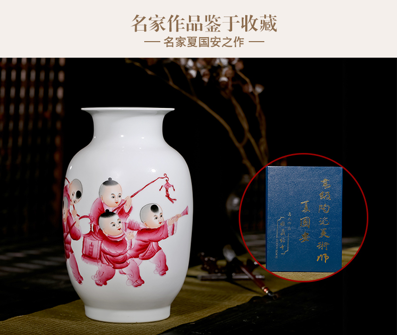 The Master of jingdezhen ceramics five sub - ka hand - made of vases, flower arrangement of Chinese style sitting room adornment is placed gifts