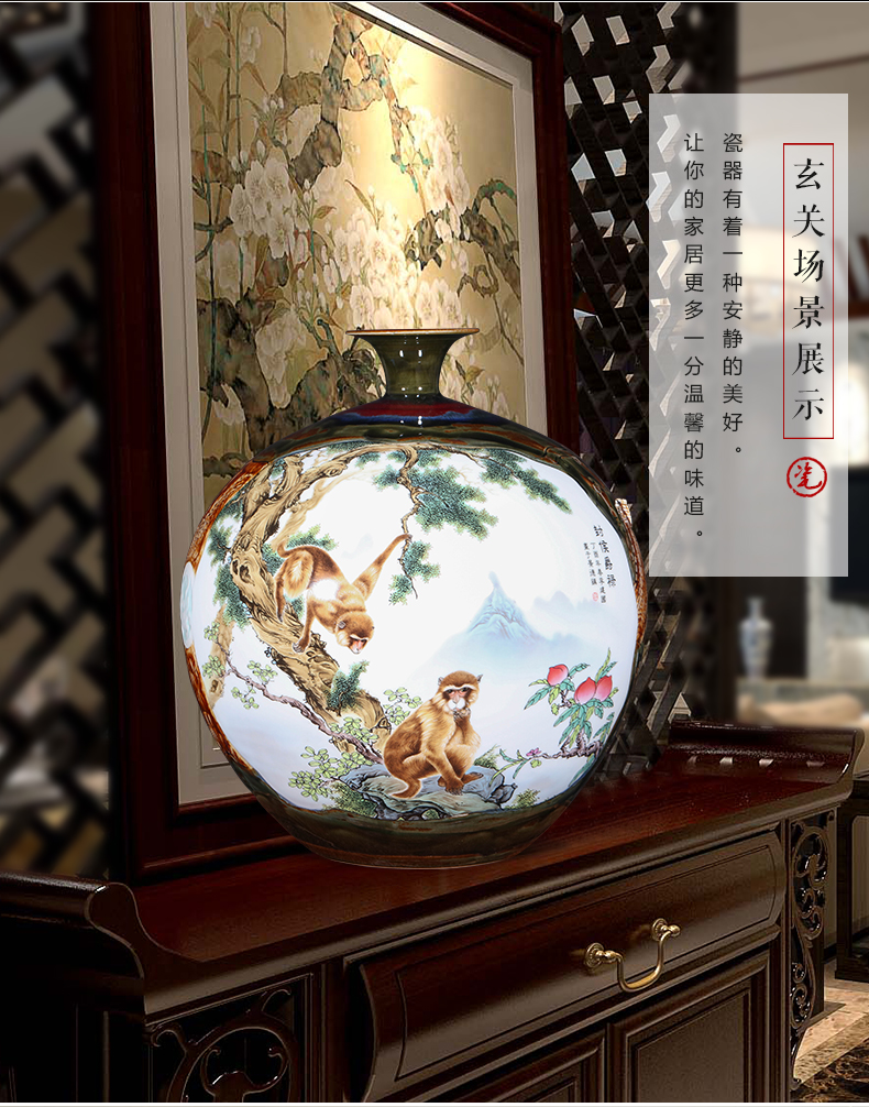 Creative jingdezhen ceramics up large vases, new Chinese style living room porch office furnishing articles gifts