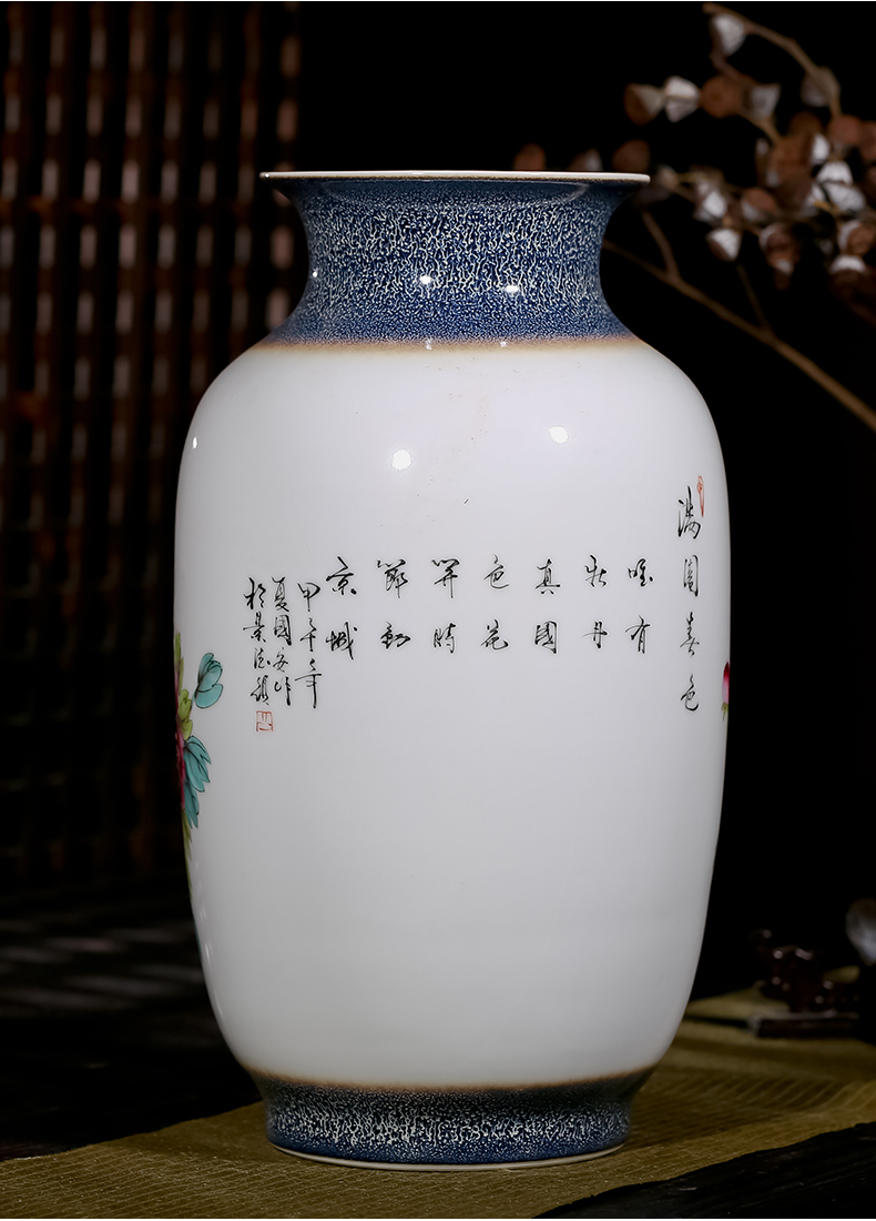 The Master of jingdezhen ceramics up hand - made enamel vase flower arranging Chinese style porch sitting room office furnishing articles