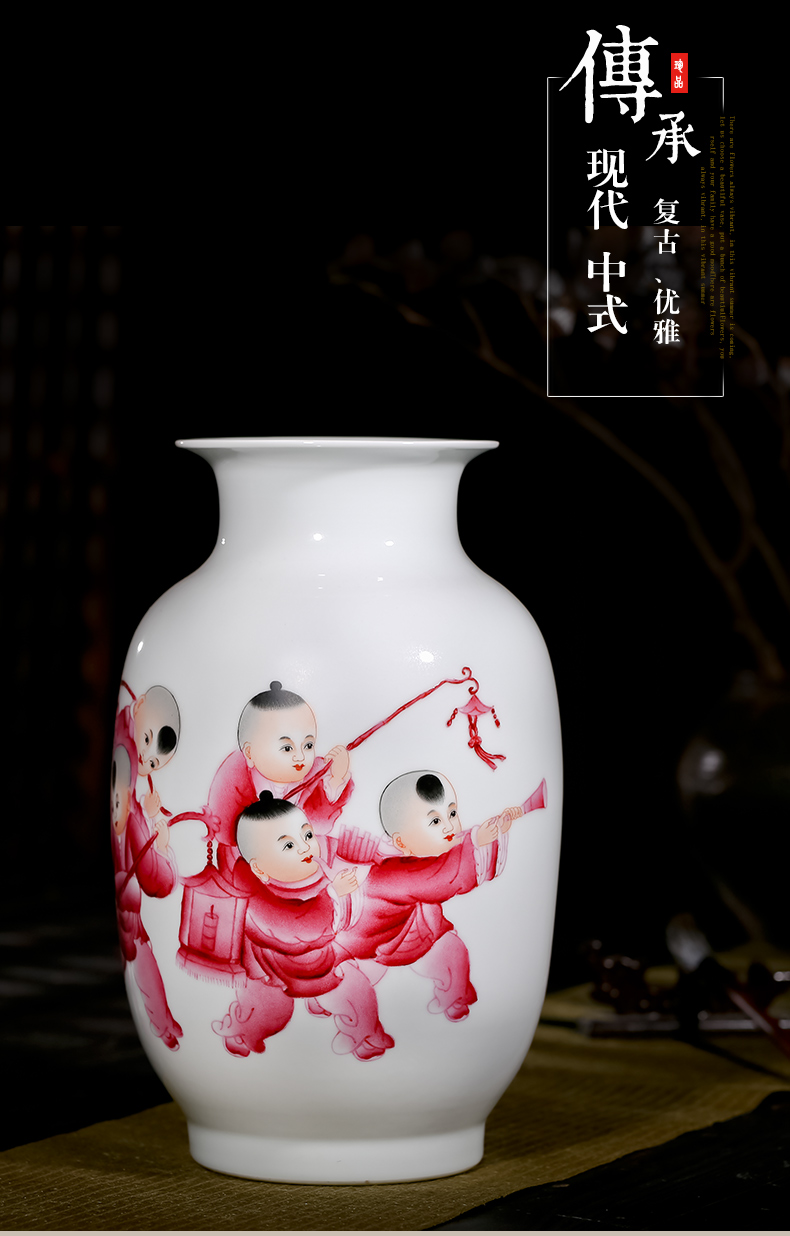 The Master of jingdezhen ceramics five sub - ka hand - made of vases, flower arrangement of Chinese style sitting room adornment is placed gifts