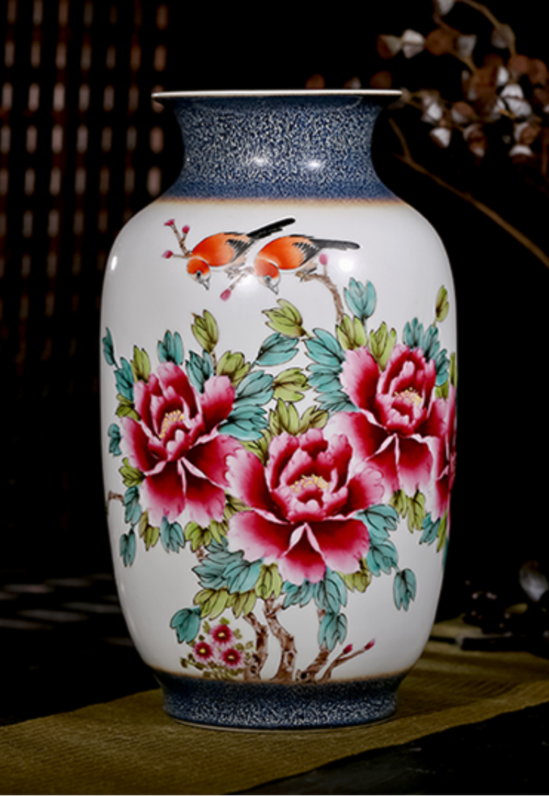 The Master of jingdezhen ceramics up hand - made enamel vase flower arranging Chinese style porch sitting room office furnishing articles