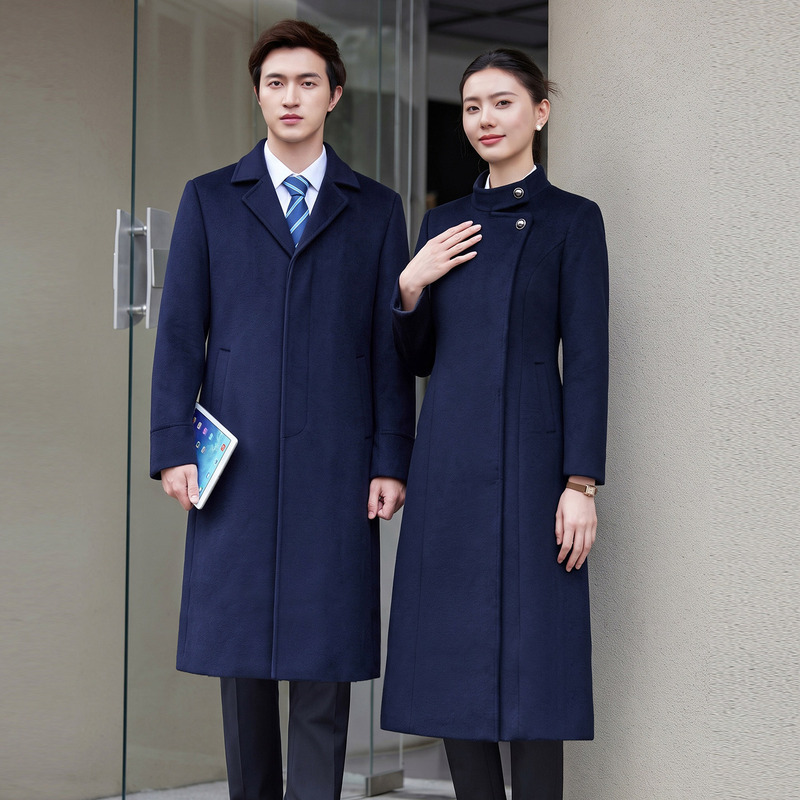 Workwear Winter Woolen Coat Women's Mid-Length Woolen Overcoat Men's Jewelry 4S Hotel Sales Department Work Uniform Workwear Winter Woolen Coat Women's Mid-Length Woolen Overcoat Men's Jewelry 4S Hotel Sales Department Work Uniform