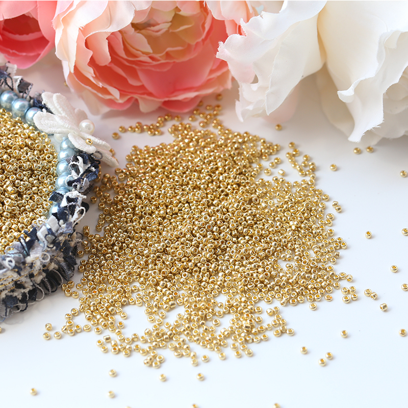 2mm Plated Rice Beads Diy Hand-stitched Cross Stitch DIY shoes hat clothes bag Decorative Accessories Face-style Embroidered material