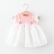 . Baby girl mùa hè váy 01-2-3 tuổi mới bé mùa hè mỏng khí nước ngoài váy cotton.