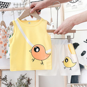 . Trai Summer Outfit 2020 New Baby Summer Set Slim Hai mảnh bé Kids không tay.