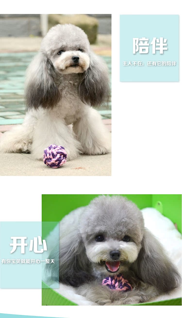 Pet mèo đồ chơi con chó đồ chơi cắn kháng bông sợi dây thừng bóng mol dây cắn rope teddy vàng tóc mol đồ chơi đồ chơi cho chó cắn