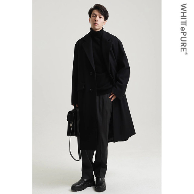 WP Shirakawa ເສື້ອຂົນແກະຍາວ woolen coat collar woolen coat ຜູ້ຊາຍໃສ່ລະດູຫນາວ