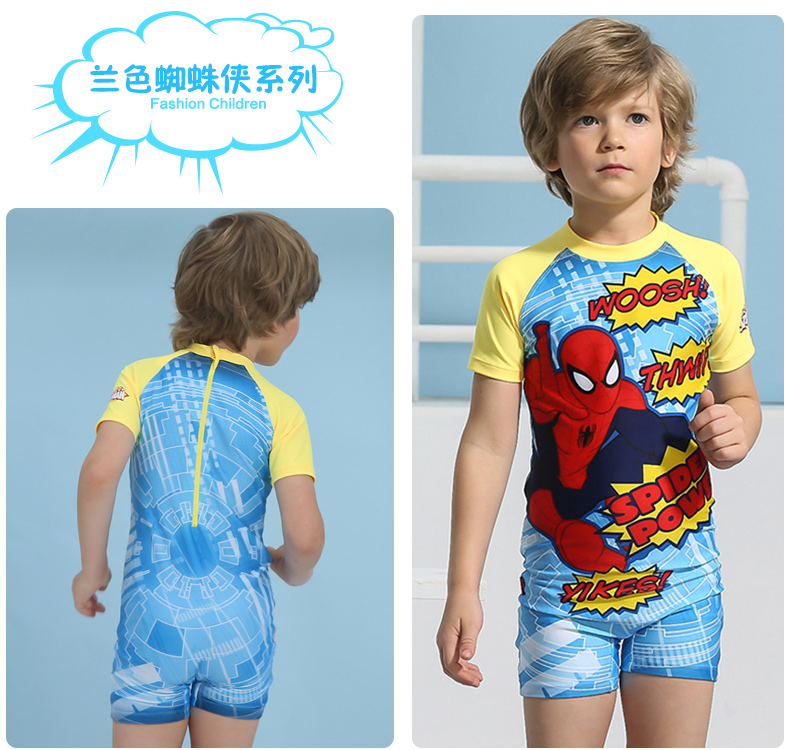 克 Đồ bơi cho bé trai Đồ lót bé trai chia tay Kem chống nắng tay áo dài dễ thương Phim hoạt hình Người nhện Spider-Man - Bộ đồ bơi của Kid đồ bơi cho bé gái 11 tuổi